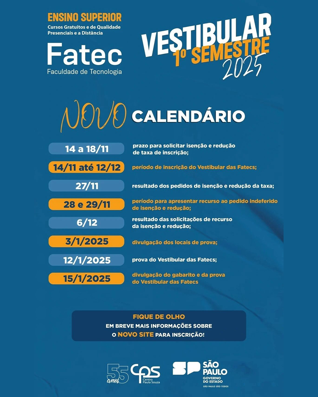 Vestibular Fatec 2025 Inscrições abertas para cursos gratuitos em